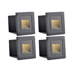 INHDBOX Waterproof Corner/Deck/Recessed Step Lights,3W 85-220V 3200K LED Stairs Step Night Light Indoor/Outdoor WallâŠ