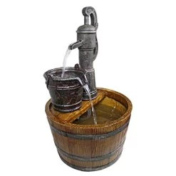 Water Fountain – Cistern Well Pump Wood Barrel Garden Decor Fountain – Outdoor Water Feature -Garden Supply Store 41u uDNRG5L