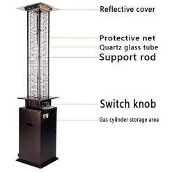 AJH Outdoor Patio Heaters, Propane Liquefied Gas Heater W/Wheels, Adjustable Garden Heat Lamp For Household Commercial -Garden Supply Store 41uNjWPNTBL