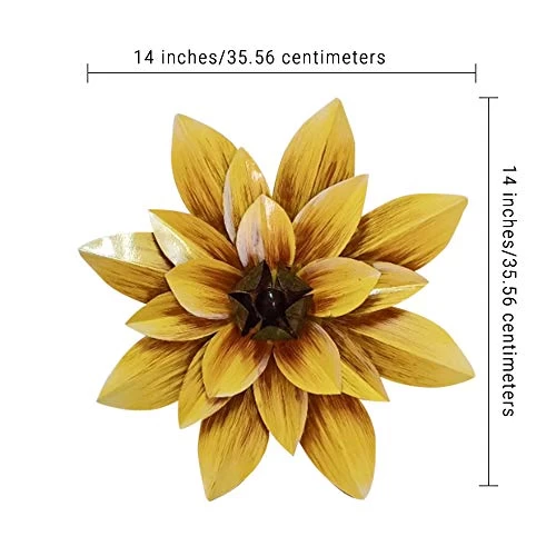 Large Metal Sunflower Art – Metal Sunflower Wall Decor – Outdoor Metal Wall Art – 14” Metal Flower Wall Décor For Indoor… 2 Large Metal Sunflower Art – Metal Sunflower Wall Decor – Outdoor Metal Wall Art – 14” Metal Flower Wall Décor For Indoor… - Image 2