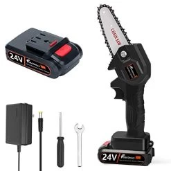 Foscomax Chainsaw, 4 Inch 24V Electric Chainsaw With Brushless Motor, Handheld Mini Chainsaw, Cordless Rechargeable…