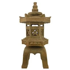 Design Toscano Sacred Pagoda Lantern Asian Decor Garden Statue, 69 Cm, Polyresin With LED Light, Aged Stone -Garden Supply Store 41viEdnFXiL