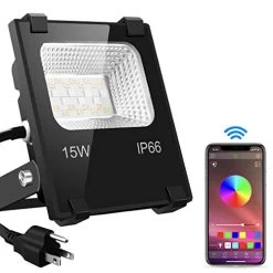 LED Flood Light Outdoor 40W 4000LM, Bluetooth Floodlight With APP Control, RGB Color Changing – Warm White -Timing…