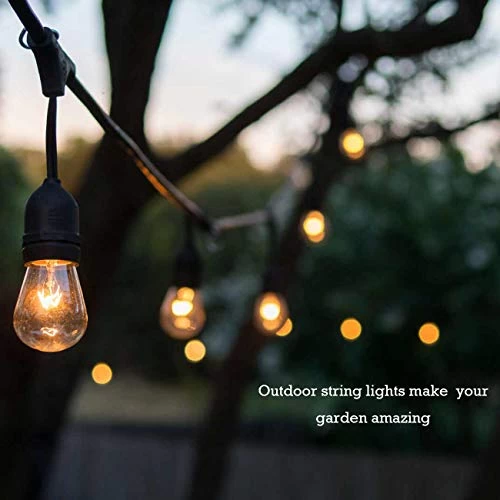 Outdoor String Lights 48Ft With 18 Waterproof Edison Bulbs Yard Lights Connectable Hanging Lights Decorative Café Garden… 2 Outdoor String Lights 48Ft With 18 Waterproof Edison Bulbs Yard Lights Connectable Hanging Lights Decorative Café Garden… - Image 2