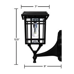 GAMA SONIC GS-114B-FPW-BLK Prairie Bulb Lamp Outdoor Solar Light Fixture, Pole Pier & Wall Mount Kits, Black -Garden Supply Store 41x4XayOwiL