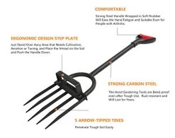Spading Fork Garden Fork Border Fork Long Handled Digging Fork Traditional Stainless Steel Border Fork Compost Fork -Garden Supply Store 41xAjLlyqJL 1