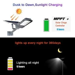 Gebosun LED 60W Solar Flood Outdoor Street Lights,IP65 Waterproof Dusk To Dawn Security Area Light 6000 Lumen 6000K For… -Garden Supply Store 41xajvHbJCL