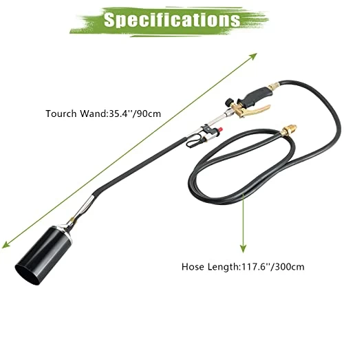 ATPEAM Propane Torch Weed Burner Kit | High Output 500,000 BTU, Heavy Duty Weed Torch Wand With Turbo Trigger Push Button Igniterand 9.8 Ft Hose For Ice Snow Melter, Roofing, Roads 2 ATPEAM Propane Torch Weed Burner Kit | High Output 500,000 BTU, Heavy Duty Weed Torch Wand With Turbo Trigger Push Button Igniterand 9.8 Ft Hose For Ice Snow Melter, Roofing, Roads - Image 2
