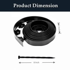 WOWCASE No-Dig Landscape Edging Kit, 20FT With 20 Count Bonus Spikes, 2 Inch Tall Plastic Lawn Edging For Landscaping, Yard, Lawn And Flower Gardens Border (Black 20FT) -Garden Supply Store 41xotOhCAgL