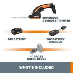 WORX WG801 Lithium Ion Shear Shrubber Trimmer, Black/Orange -Garden Supply Store 41yQBhuTD3L