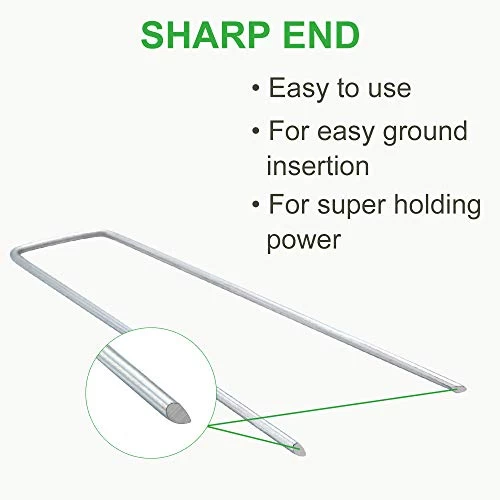 GROWNEER 100 Packs 6 Inch Heavy Duty 11 Gauge Galvanized Steel Garden Stakes Staples Securing Pegs For Securing Weed… 3 GROWNEER 100 Packs 6 Inch Heavy Duty 11 Gauge Galvanized Steel Garden Stakes Staples Securing Pegs For Securing Weed… - Image 3