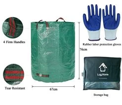 3Pack 72Gallons Collapsible Garden Waste Bags, Self-Standing And Reusable Leaf Bag -Garden Supply Store 41yaWQEBs0L