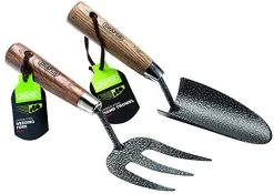 Draper 83776 Carbon Steel Heavy Duty Hand Fork And Trowel Set With Ash Handles (2-Piece)