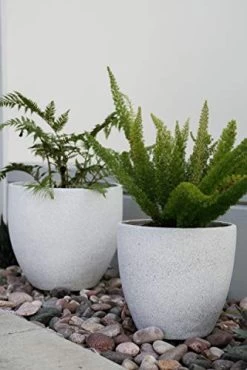 Canary Products PL1515GR Xbrand Modern Nested Grey Round Flower Pot Planter, , 14 Inch & 12 Inch Tall -Garden Supply Store 41zjMNkn9zL