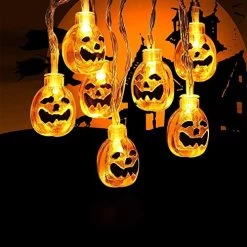 Toodour Halloween Pumpkin Lights – 2 Packs 30 LED Battery Operated Halloween Decorations String Lights -Garden Supply Store 51 V35Oq5tL
