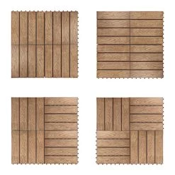 Deck Tiles, Interlocking Patio Flooring Deck Tiles, Indoor Outdoor Deck And Patio Flooring Wood-Plastic Material… -Garden Supply Store 510BFujUJNL