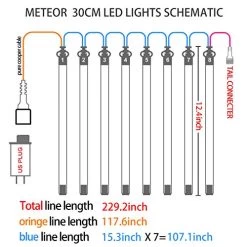 OMGAI 30cm 8 Tubes 288 LED Meteor Shower Rain Lights,Drop/Icicle Snow Falling Raindrop Cascading Lights For Wedding… -Garden Supply Store 510D8LTegrL