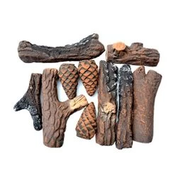 Stanbroil Ceramic Wood Set Of Fireplace Logs For All Types Of Ventless, Gel, Ethanol, Electric,Gas Inserts, Propane…