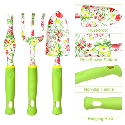 Vanow Gardening Tool Set, 5 PCS Heavy Duty Aluminum Gardening Hand Tools Kit, Floral Print Gardening Gifts For Women… 2 Vanow Gardening Tool Set, 5 PCS Heavy Duty Aluminum Gardening Hand Tools Kit, Floral Print Gardening Gifts For Women… - Image 2
