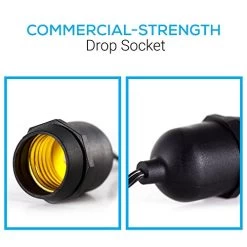 Hyperikon Outdoor String Lights, 48 Feet Patio Lights With 24 Dropped Sockets, 24 X 11W S14 Bulbs Included, Weatherproof… -Garden Supply Store 510Y5k9QPgL