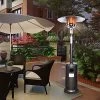 Outdoor Propane Heater Stainless Steel Freestanding Umbrella With Wheels Bronze