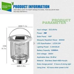 GutReise Bug Fly Insect Mosquito Killer Zapper,Solar Electric Indoor Outdoor Garden Modern Flashion LED Light Lamps… -Garden Supply Store 5115moeT2B3L