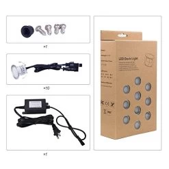 LED Deck Lights Kit 12V Low Voltage Waterproof IP67 Warm White Recessed Deck Lighting In Ground Light For Stair Step… -Garden Supply Store 511J5K TUxL