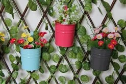 JNDJNFV Flower Pots, Tiny Cute Multicolor Metal Iron Indoor Outdoor Garden Planters Hanging Flower Plant Pots Small… -Garden Supply Store 511N2R0dOBL
