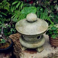 Outdoor Garden Sculpture,Stone Lantern Decorative Statue,Indoor Outdoor Statue Decor,Antique Japanese Lawn Lamp,Yard Art…
