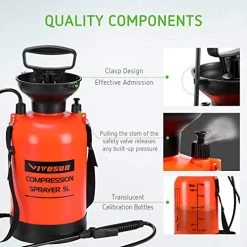VIVOSUN 1.35-Gallon Pump Pressure Sprayer, Pressurized Lawn & Garden Water Spray Bottle With Adjustable Shoulder Strap… 10 VIVOSUN 1.35-Gallon Pump Pressure Sprayer, Pressurized Lawn & Garden Water Spray Bottle With Adjustable Shoulder Strap… -Garden Supply Store 511cwm2RScL