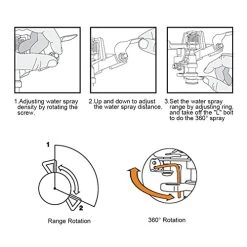 M PLUS Heavy Duty Brass Impact Lawn Sprinkler With Metal Spike, Adjustable Angle And Distance, Watering Up To 41… -Garden Supply Store 511sQm0e2BL