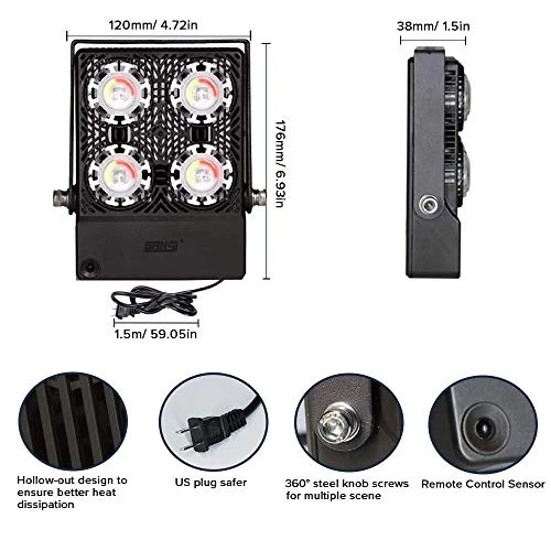 SANSI Super Bright Led Flood Light 300W Equivalent 3000LM, RGBW Outdoor Color Changing With Ceramic Tech,30W,16 Colors 4… 6 SANSI Super Bright Led Flood Light 300W Equivalent 3000LM, RGBW Outdoor Color Changing With Ceramic Tech,30W,16 Colors 4… - Image 6