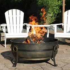 Sunnydaze Outdoor Cauldron Fire Pit – 34-Inch Backyard & Patio Wood-Burning Fire Pit For Outside With Round Spark Screen… -Garden Supply Store 51272B6ZTsYL