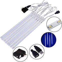 TianNorth Meteor Shower Lights,8 Ultra Bright LED Waterproof Cicle Raindrop Lights 19.68 Inches Tubes For Christmas,Tree… -Garden Supply Store 512B08Ok2B7ML