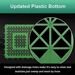 Artificial Grass Turf Interlocking Grass Tile 9 PCS Synthetic Lawn Rug Fake Grass Carpet Food Indoor Outdoor Landscape… -Garden Supply Store 512SxjSfWhL