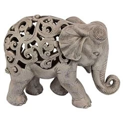 Design Toscano Anjan The Elephant Indian Decor Jali Animal Statue, 30.5 Cm, Polyresin, Brown Stone 10 Design Toscano Anjan The Elephant Indian Decor Jali Animal Statue, 30.5 Cm, Polyresin, Brown Stone -Garden Supply Store 512pQQi QcL