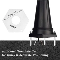 PARTPHONER Outdoor Lamp Post Light 3-Head, Waterproof Hexagon Black Street Light Pole With Clear Glass Shade For Yard… -Garden Supply Store 512vDIl2BUFL