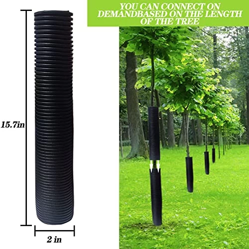 Corrugated Tree Guards, 6Pcs Tree Trunk Protectors Guard Tube Wraps To Protect Bark 15.7-Inch Long, 2-Inch Diameter, Tree Saplings Plants Protectors From Deer,Rodents, Mowers,Trimmers (Black) 2 Corrugated Tree Guards, 6Pcs Tree Trunk Protectors Guard Tube Wraps To Protect Bark 15.7-Inch Long, 2-Inch Diameter, Tree Saplings Plants Protectors From Deer,Rodents, Mowers,Trimmers (Black) - Image 2