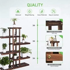 VIVOSUN Plant Stand 6 Tiers 12 Potted Indoor Plant Shelf, Tiered Wooden Flower Holder Ladder Plant Rack For Garden… -Garden Supply Store 513abfy5ZTL