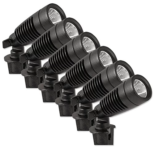 Moonrays 95536 1W Low Voltage LED Metal Spot Light Kit (6 Pack) Transformer, Connectors, 50 Feet Of Wire Black 1 Moonrays 95536 1W Low Voltage LED Metal Spot Light Kit (6 Pack) Transformer, Connectors, 50 Feet Of Wire Black