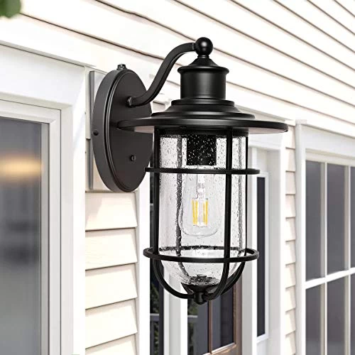 Outdoor Wall Light Fixture With Dusk To Dawn Photocell, Anti-Rust Waterproof Wall Lamp, Matte Black Wall Sconce With… 2 Outdoor Wall Light Fixture With Dusk To Dawn Photocell, Anti-Rust Waterproof Wall Lamp, Matte Black Wall Sconce With… - Image 2
