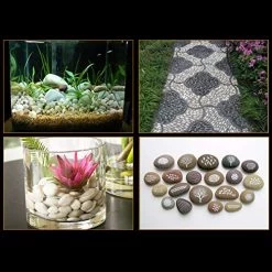 Garden Stones Pebbles Natural Polished River Rock Great For Outdoor Or Indoor Decor Vase Fillers Fish Tank Landscaping… -Garden Supply Store 513uZR oJxL