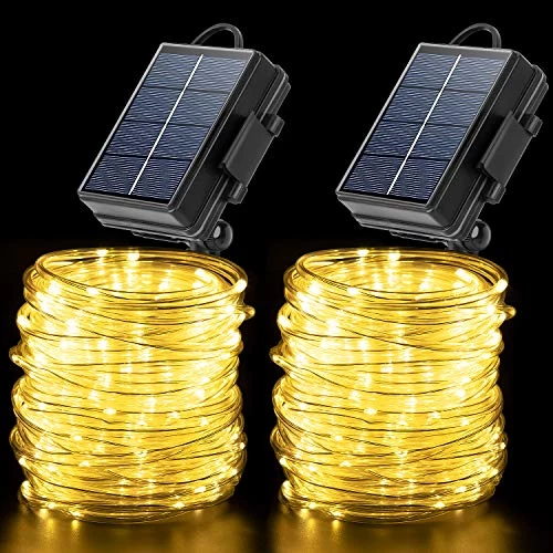 Solar Rope Lights Outdoor,Solar String Lights,Clear Tube LED Rope Light,Contain 2 Pack 65.6Ft 200 LED Light,Waterproof… 1 Solar Rope Lights Outdoor,Solar String Lights,Clear Tube LED Rope Light,Contain 2 Pack 65.6Ft 200 LED Light,Waterproof…