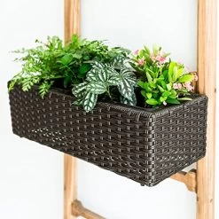 C-Hopetree Hanging Window Box – Deck Railing Planter For Outdoor Pot Plants Or Flowers – 1 Pot -Garden Supply Store 514EVw66xrL