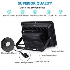 Led Flood Light Outdoor,60W Super Bright 6000LM Work Light With Plug,6000K Daylight White,IP66 Waterproof Outdoor… -Garden Supply Store 514SN2YcDcL