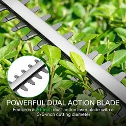 VIVOSUN Cordless Hedge Trimmer, 20-inch Dual-Action Laser Blade, 3/5” Cutting Capacity, 1400 RPM, 20V 2000mAh Li-ion… -Garden Supply Store 514v39Yd4L