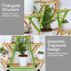 Foldify Bamboo Plant Stand With Wheels Multi-Layer Rolling Plant Flower Pots Holder Display Shelf Indoor&Outdoor Unit… 10 Foldify Bamboo Plant Stand With Wheels Multi-Layer Rolling Plant Flower Pots Holder Display Shelf Indoor&Outdoor Unit… -Garden Supply Store 51565xRqiaL