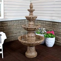 Sunnydaze Pineapple Large Outdoor Water Fountain – 4-Tier Waterfall Fountain & Backyard Water Feature For Patio, Yard… -Garden Supply Store 5159QvpNu7L