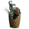 Jeco Glenville Water Pump Cascading Water Fountain, Brown/Black