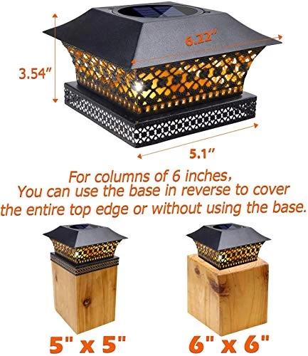 Siedinlar Solar Post Lights Outdoor Fence Deck Cap Light Solar Powered Metal Warm White LED Lighting Waterproof For… 2 Siedinlar Solar Post Lights Outdoor Fence Deck Cap Light Solar Powered Metal Warm White LED Lighting Waterproof For… - Image 2